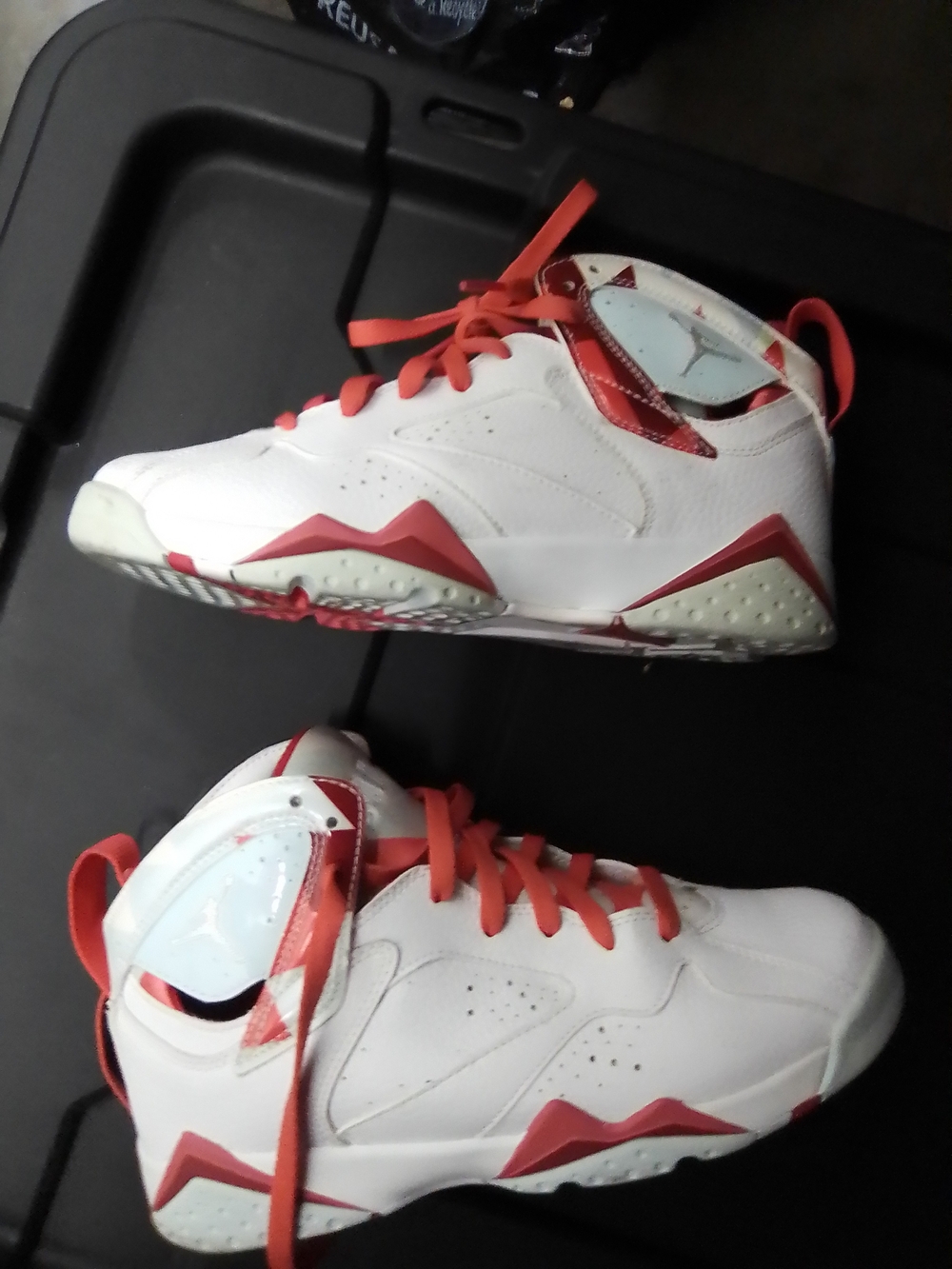 Jordan White Basketball Sneakers with Red Accents